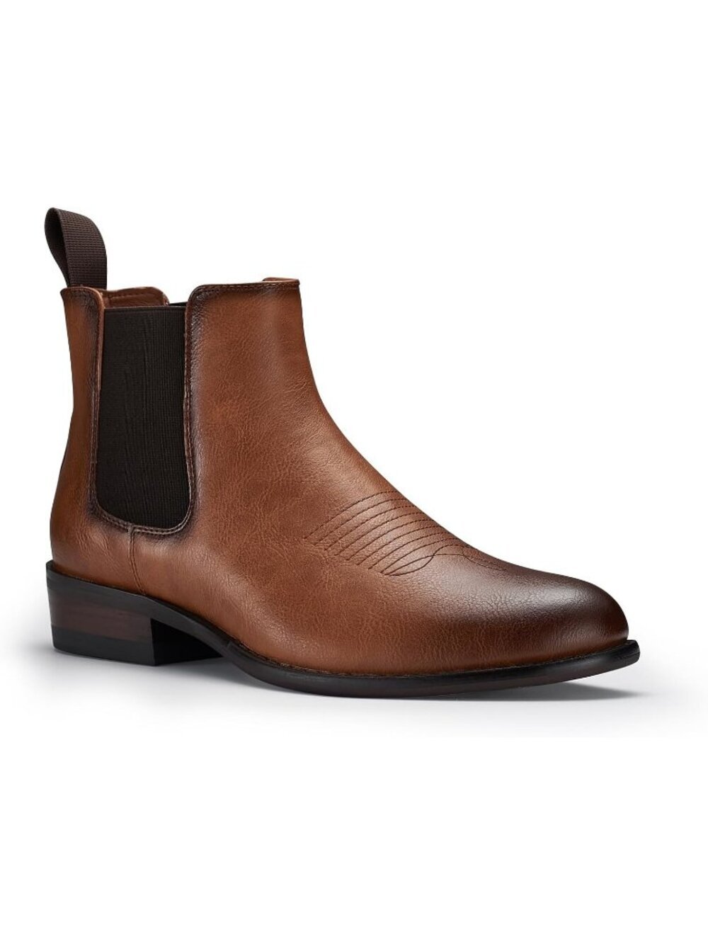 Men's Amber Brown Chelsea Biker Style Dress Ankle Cowboy Casual Western Boot